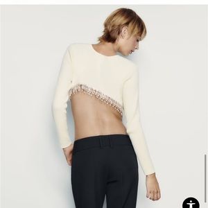 Zara Rhinestone Soft Crop Top